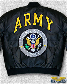 Leather Army Logo Jacket