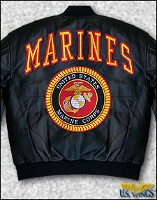 Leather USMC Logo Jacket
