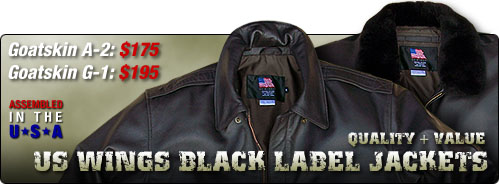 US Wings Black Label Goatskin A-2 & G-1