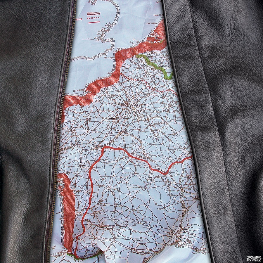 Leather Flight Jackets Escape Maps US Wings