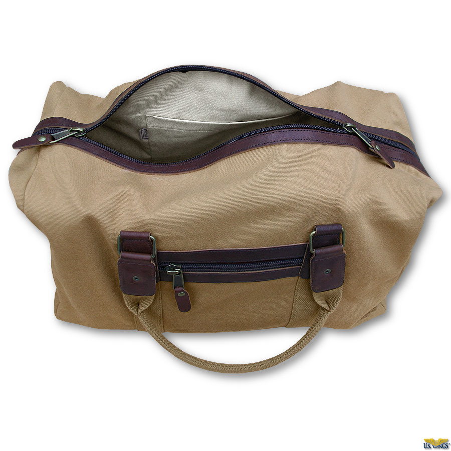 Khaki Safari Duffle Bag US Wings