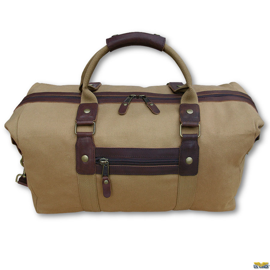Khaki Safari Duffle Bag US Wings