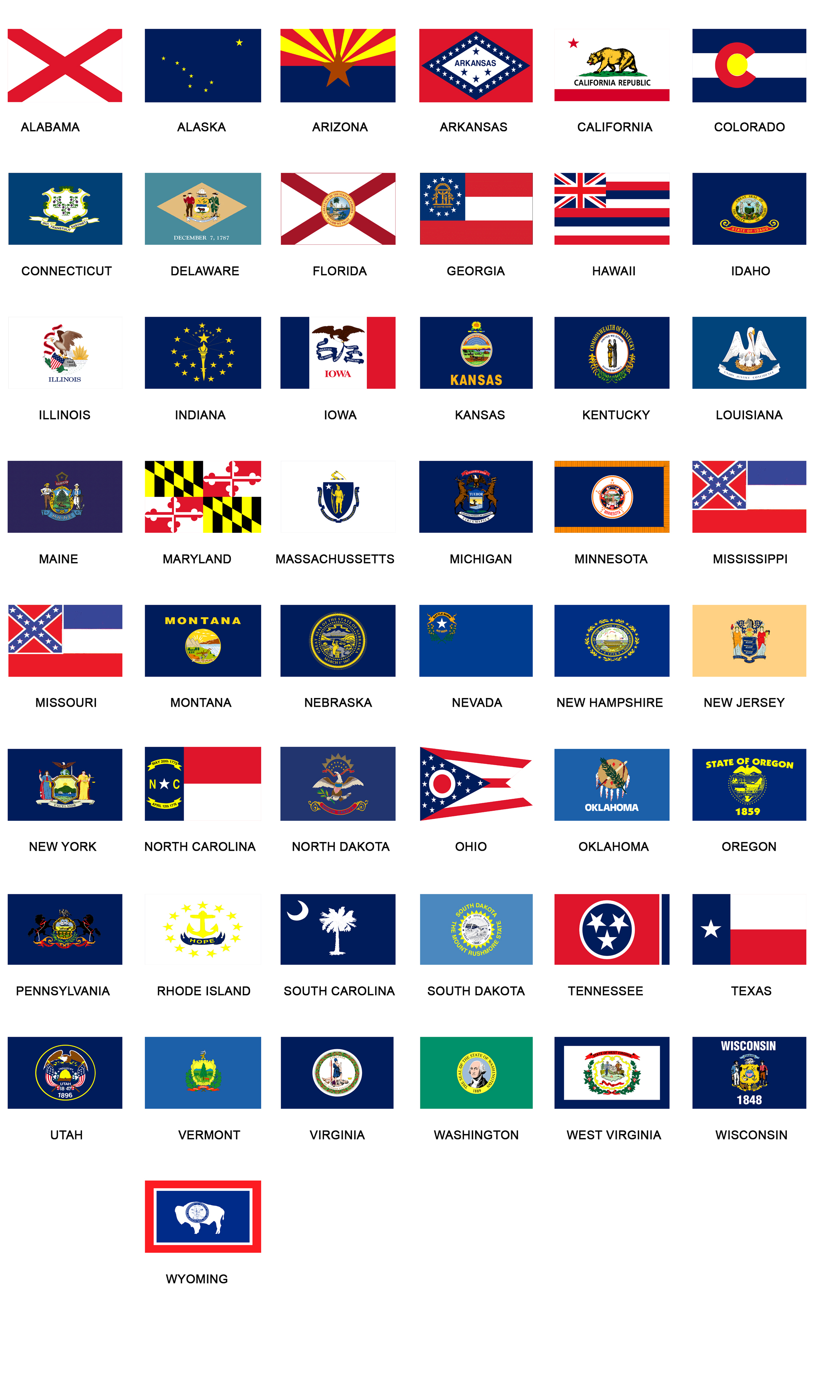 Printable State Flags