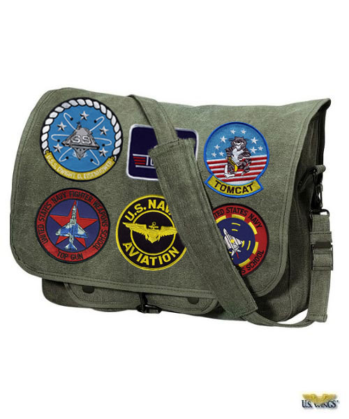 Top Gun Canvas Messenger Bag US Wings