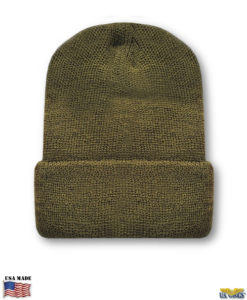 wool watch cap od green us made