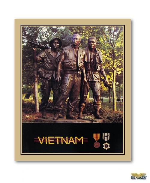 Three Servicemen Statue Poster