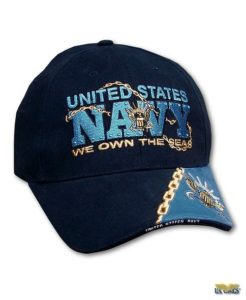 US Navy 'We Own The Seas' Embroidered Baseball Cap - Officially Licensed, Adjustable, Blue - View #13