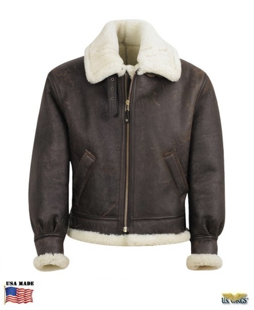 Landing Leathers Men Monogram Collection B-3 Sheepskin Bomber Jacket