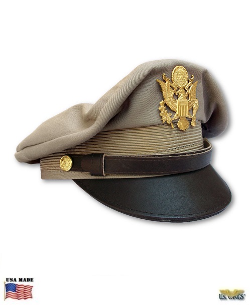 Schirmmütze USAAF Officer VISOR CAP Gr.57 US Air Force WW2 Crusher cap 