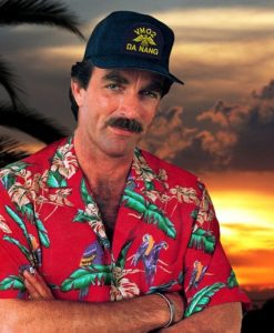 red jungle aloha shirt worn by magnum from magnum p.i.