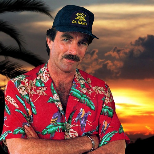 red jungle aloha shirt worn by magnum from magnum p.i.
