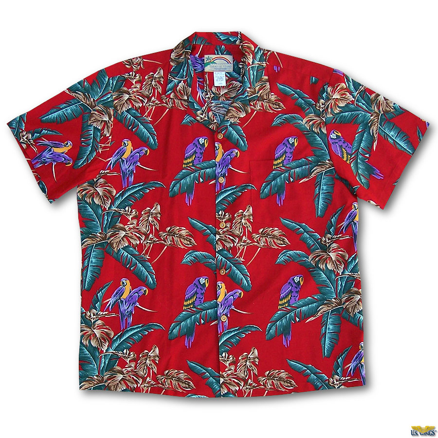 Jungle Bird Aloha Shirt (Red)