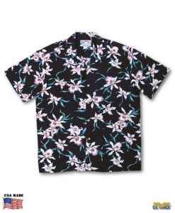 Black Star Orchid Aloha Shirt