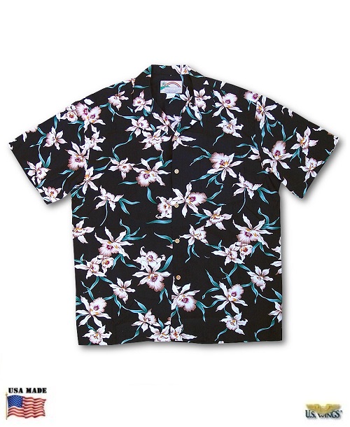 Black Star Orchid Aloha Shirt