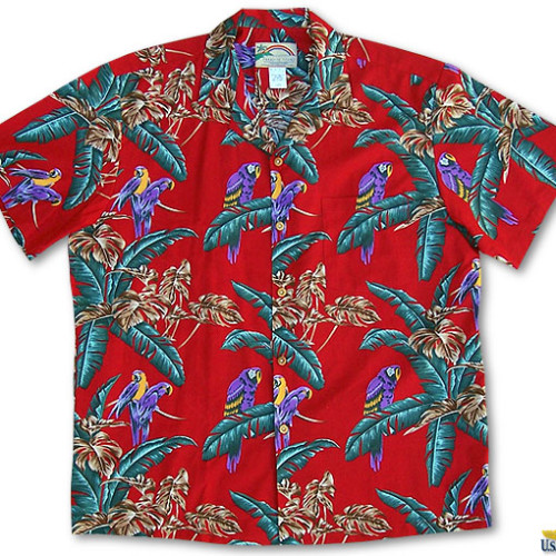 Jungle Bird Aloha Shirt (Red)