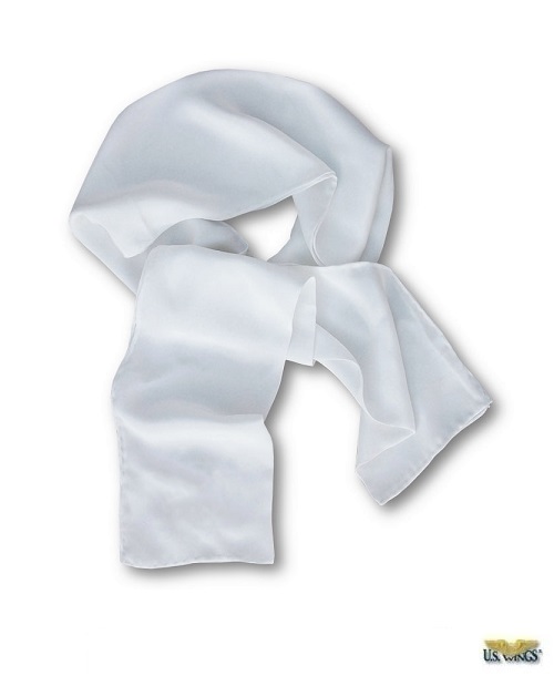 Silk Aviator Scarf, Plain White