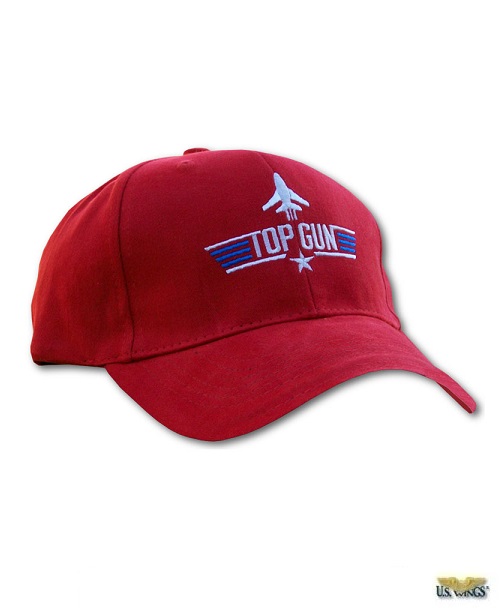 us wings top gun logo cap red
