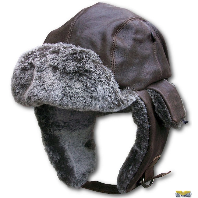 snoopy caps and goggles leather flyers cap