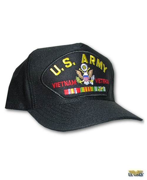 U.S.ARMY VETERAN VIETNAM Cap/Hat Black *FREE SHIPPING* 