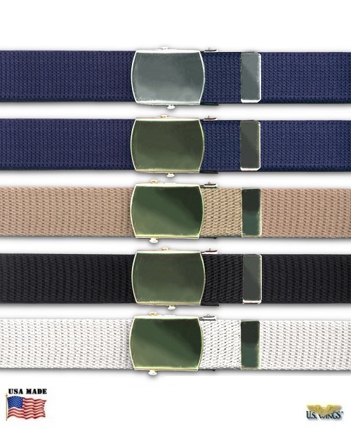 New Made in the USA 1.25" X 42" Men's Olive Drab Nylon Fabric Web Belt