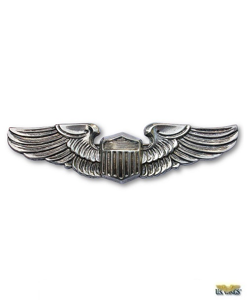 USAF SILVER TEXT WING SMALL HAT PIN 