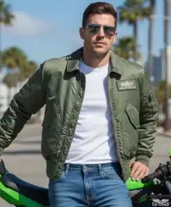 Alternative view of CWU-45P Flight Jacket (Green)