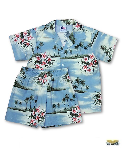 Boy's Blue Hawaii Cabana Shirt/Shorts Set