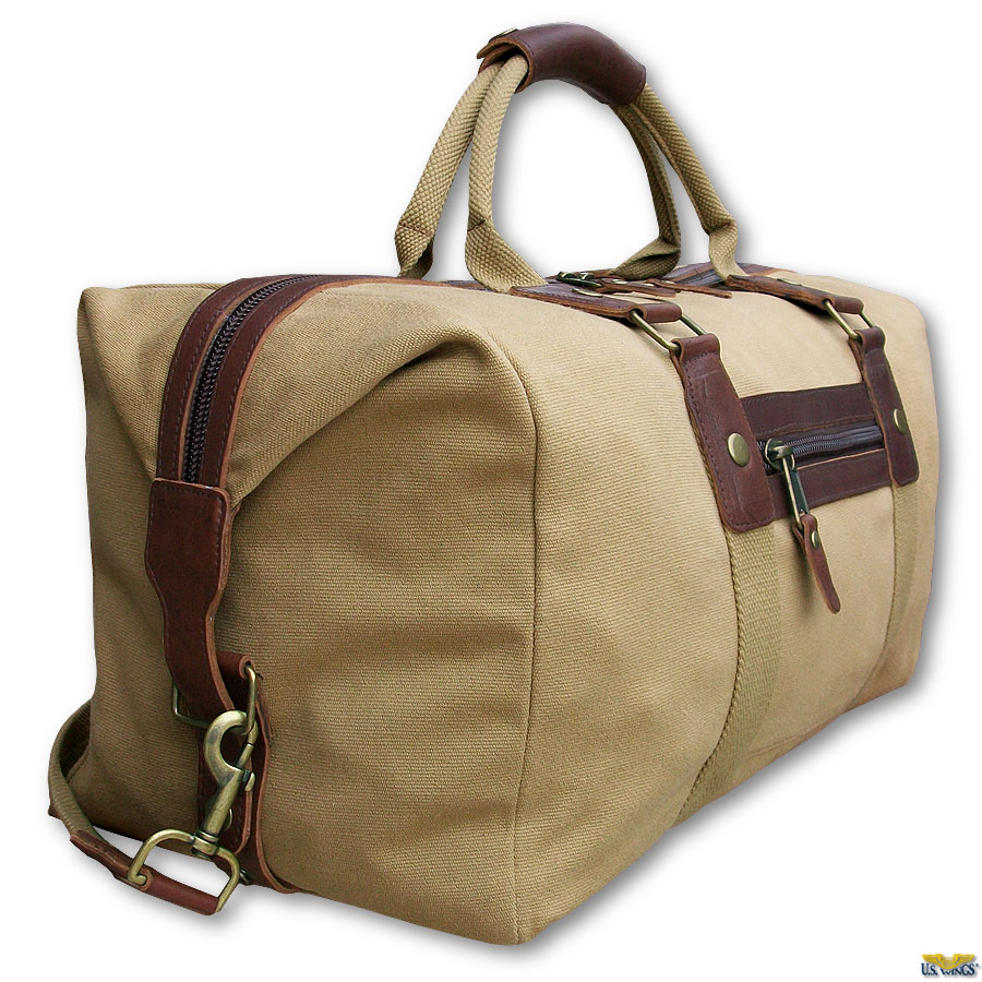 Khaki Safari Duffle Bag US Wings