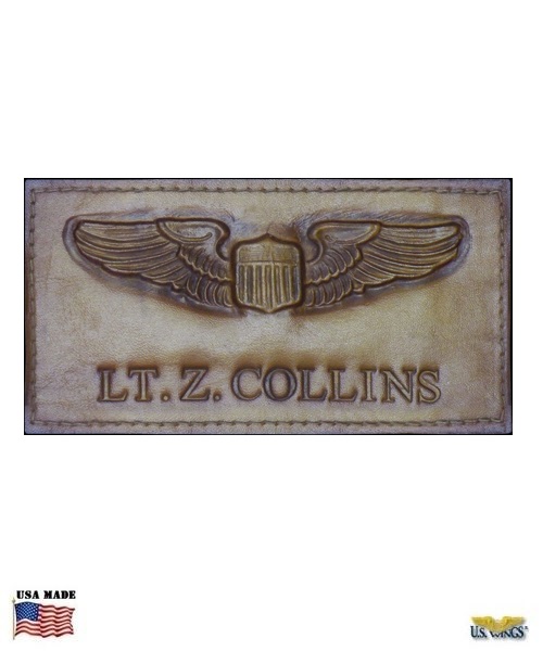 Custom Leather Name Badge US Wings