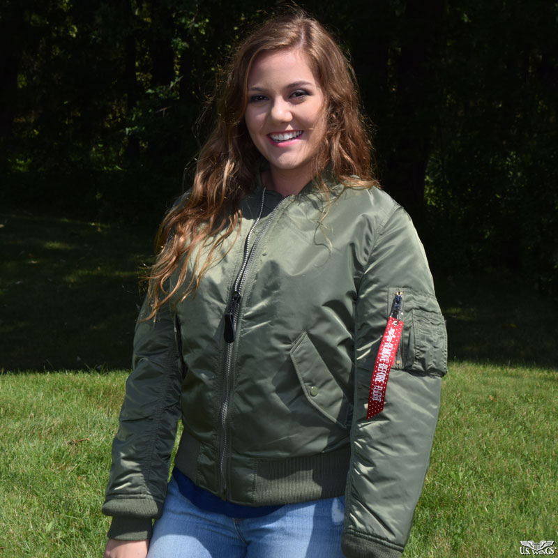 Women's MA-1 Flight Jacket (Green) - US Wings