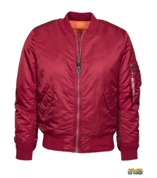 womens ma-1 flight jacket red
