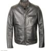 Schott® Waxed Natural Pebbled Cowhide Cafe Leather Jacket