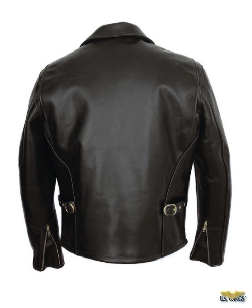 Schott® Men's Classic Horsehide Black Leather Racer Motorcycle Jacket
