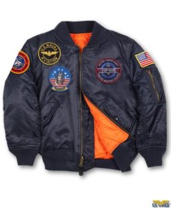 Alpha Youth Bomber Aviator Jacket Black Leather A-2 NASA Patches YL ONLY 3 