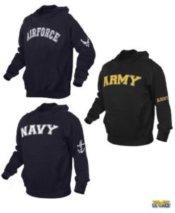 Military Embroidered Pullover Hoodies