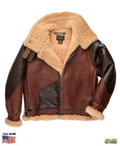 Landing Leathers Men Monogram Collection B-3 Sheepskin Bomber Jacket