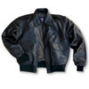 US Wings® Black Leather Flight Jacket Modern A-2 front