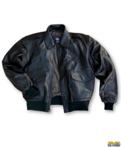 US Wings® Black Leather Flight Jacket Modern A-2 front
