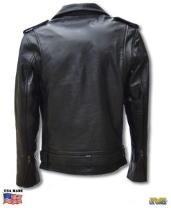 us wings cape buffalo motorcycle jacket black back