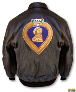 Hand Painted Purple Heart Modern A-2 Leather Flight Jacket