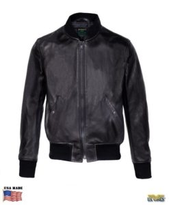 Schott® Lightweight Pebbled Cowhide Leather MA-1 Jacket