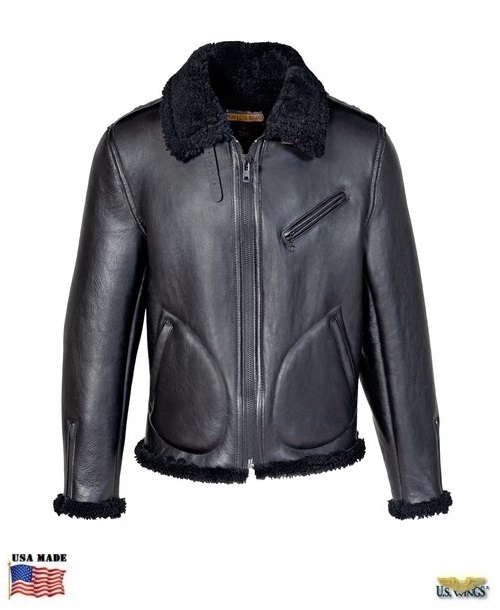 Schott® Men's Genuine Black Sheepskin Biker Jacket
