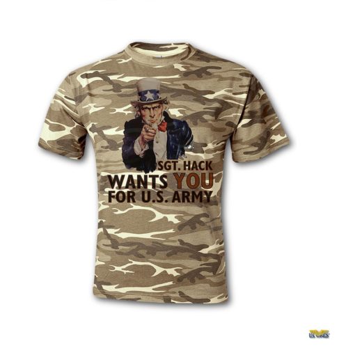 sgt hack wants you for us army camo tshirt