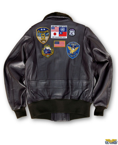 signature series top gun g-1 flight jacket back