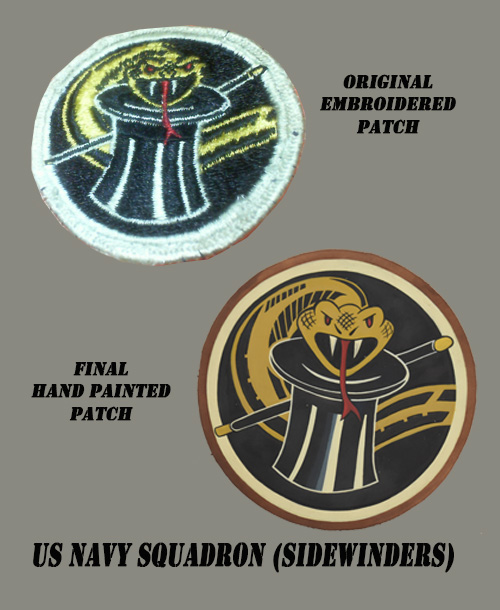 original patches redone hand painted on leather
