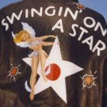 swingin' on a star hand painted nose art on back of jacket