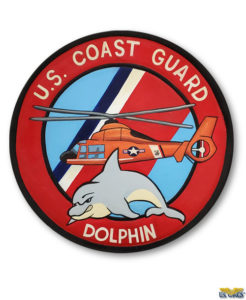 u.s. coast guard dolphin hand painted leather patch