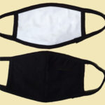 cloth us made washable face masks white with black trim and black