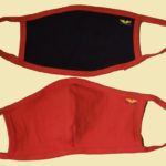 cloth us made us wings washable face masks black with red trim and red