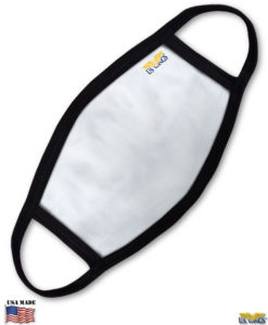 cloth us made us wings washable face mask white with black trim